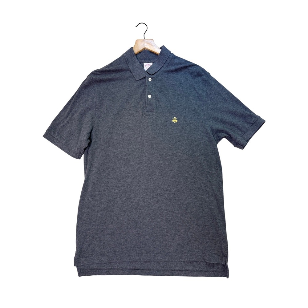 Brooks Brothers 346 Mens Charcoal Grey Cotton Pique‎ Polo Shirt Original Fit M